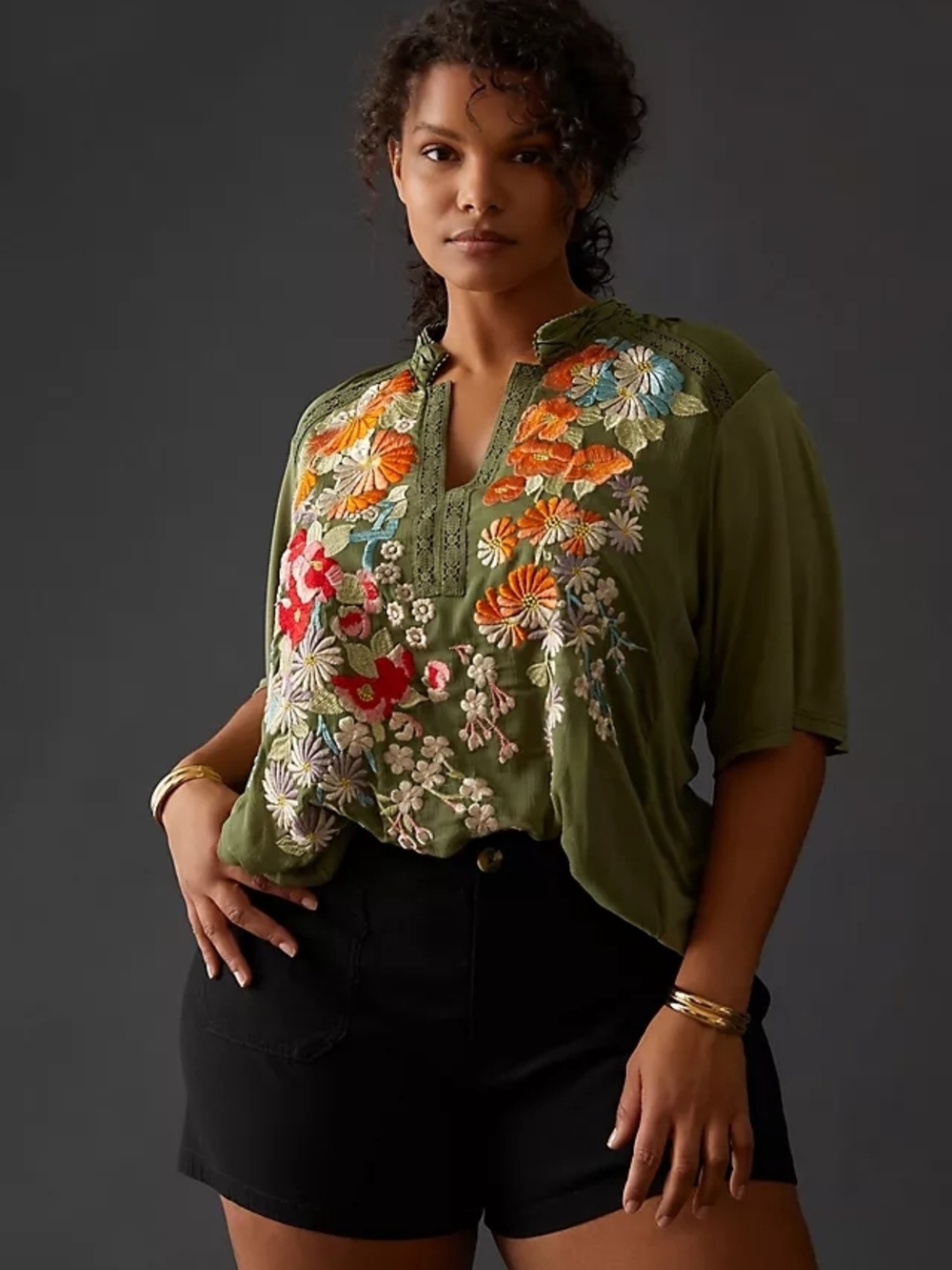 Tiny Eliana Embroidered Half-Sleeve Top - Picture 3 of 15